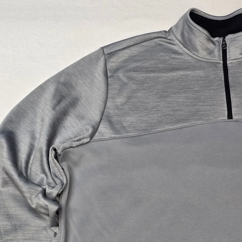 Under Armour ColdGear Mens 2XL Gray Quarter Zip Fleece Pullover Loose Fit Jacket
